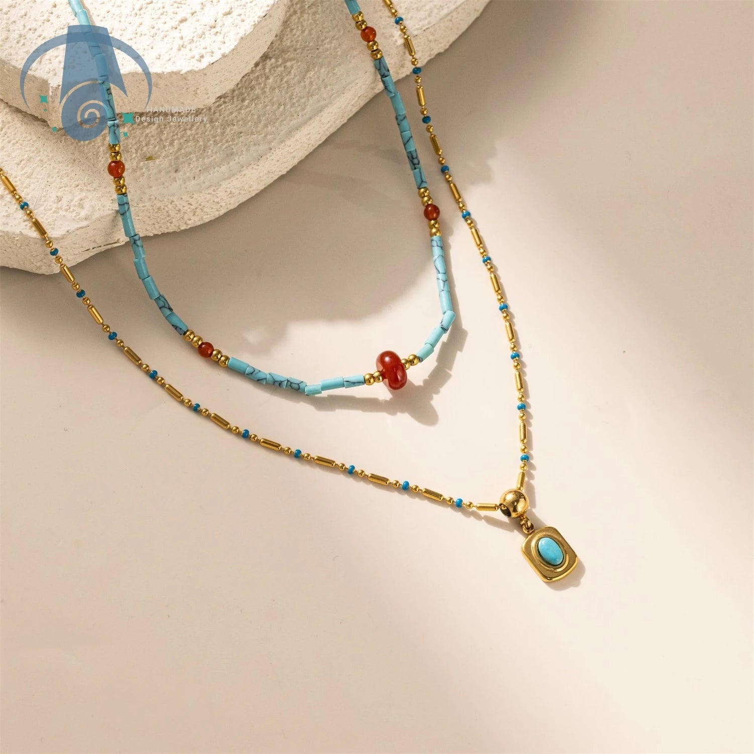 Natural Stone Layered Necklace