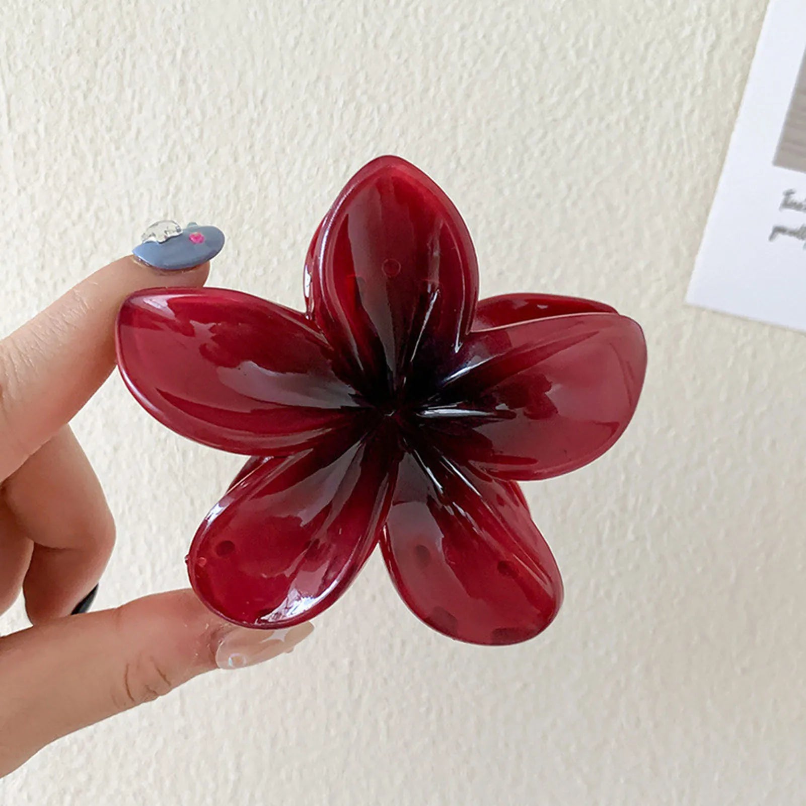 Burgundy Flower Hair